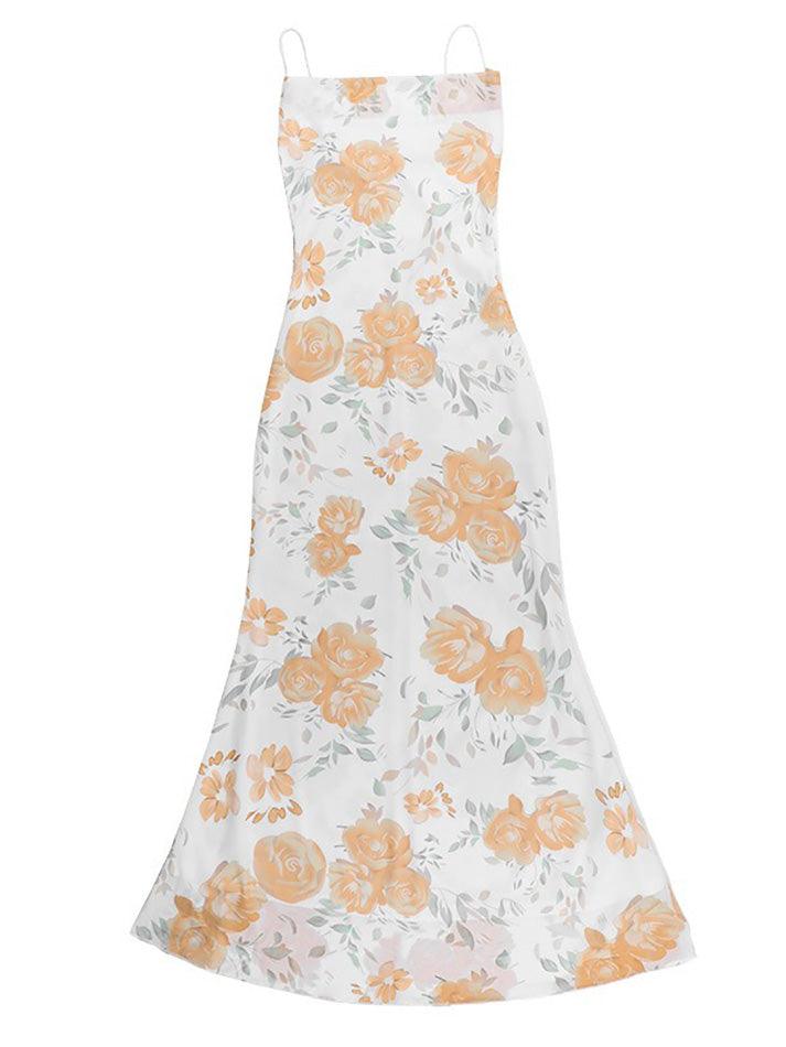 Mesh Print Cami Maxi Dress