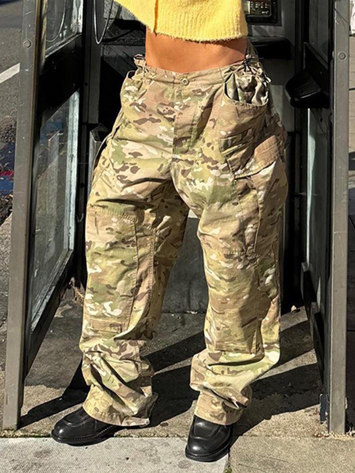 Multi Pocket Camouflage Casual Straight Leg Pants