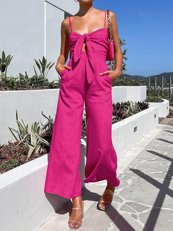 Cotton Twist Detail Jumpsuit - AnotherChill