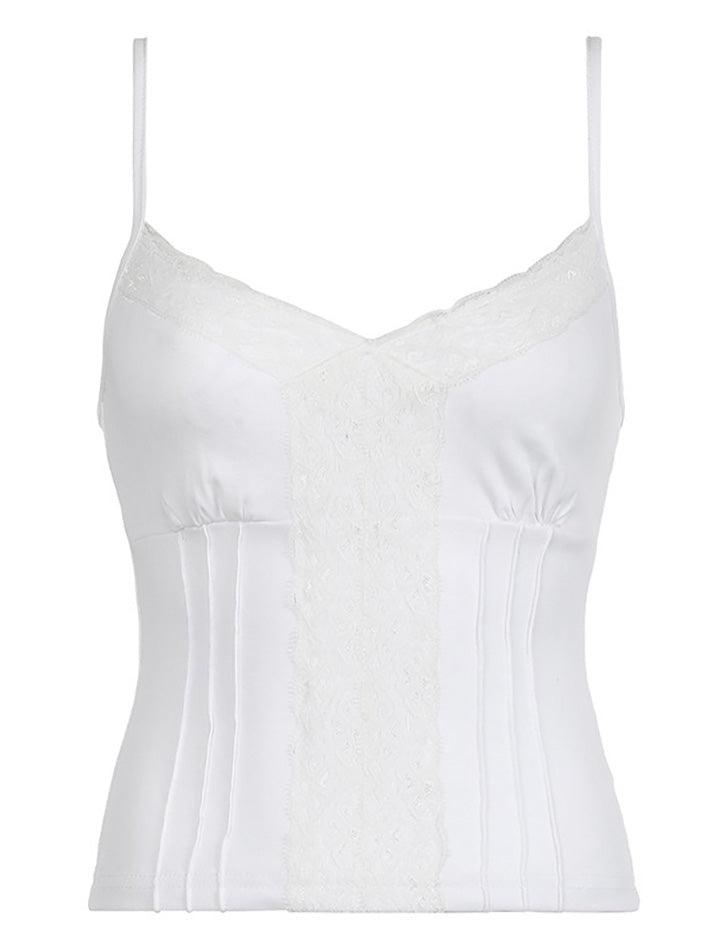 Lace stitching V Neck Cami Top