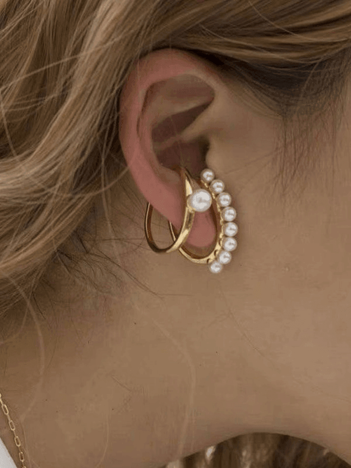 2pcs Faux Pearl Decor Cuff Earring - AnotherChill