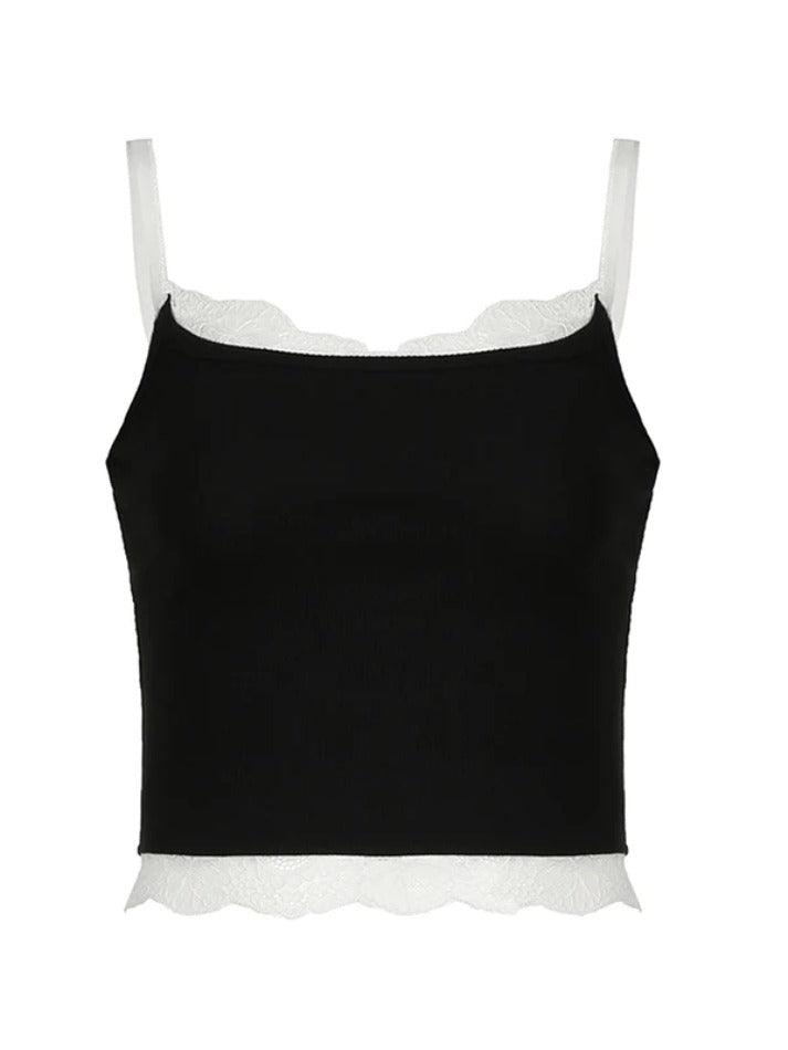 Contrast Lace Trim Cami Top - AnotherChill