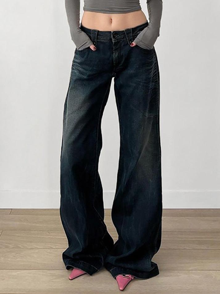 Vintage Basic Low-Rise Loose Jeans