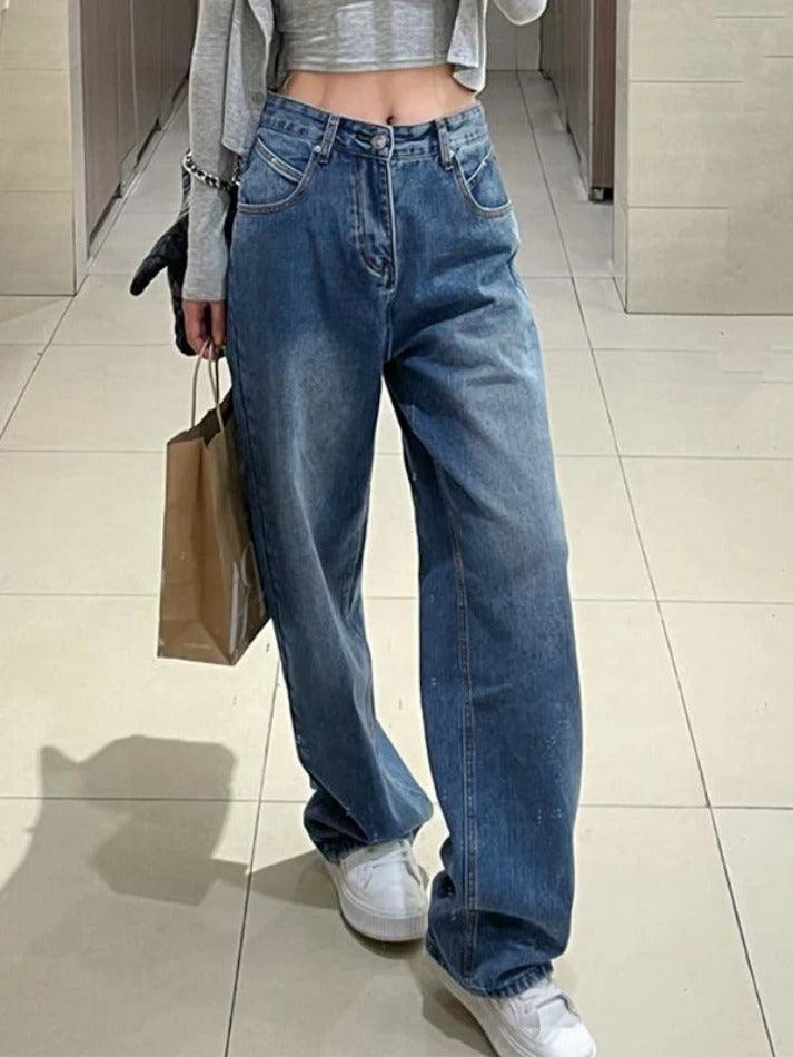 Washed High Waist Boyfriend Jeans - AnotherChill