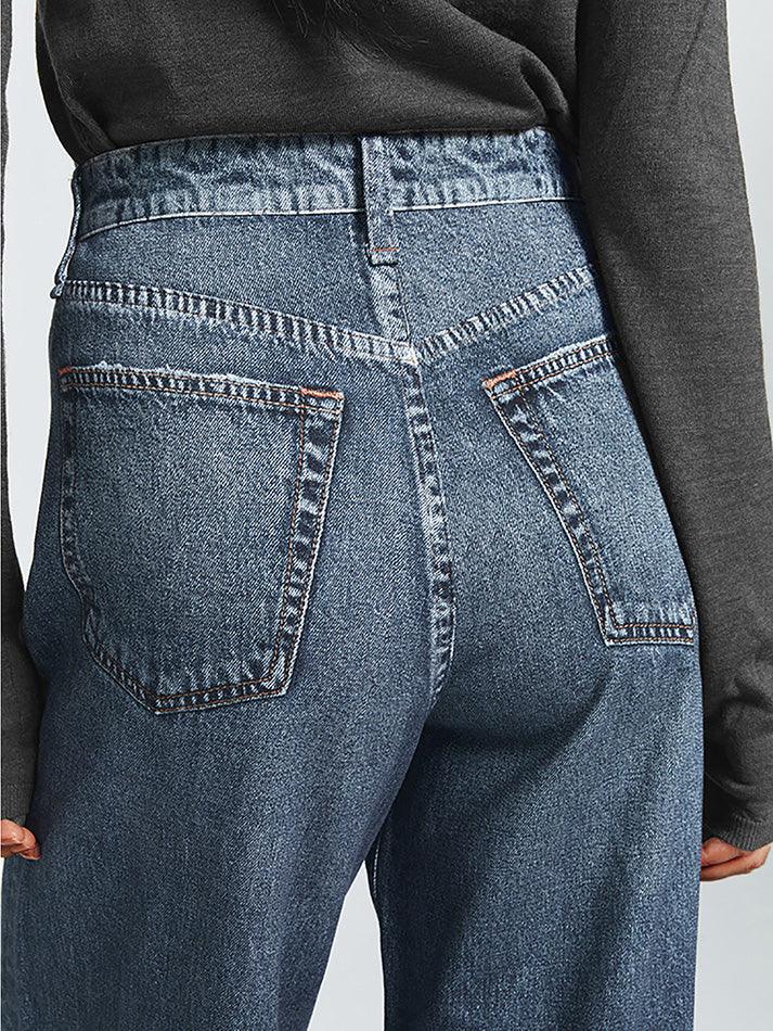 High Waisted Print Denim Sweatpants