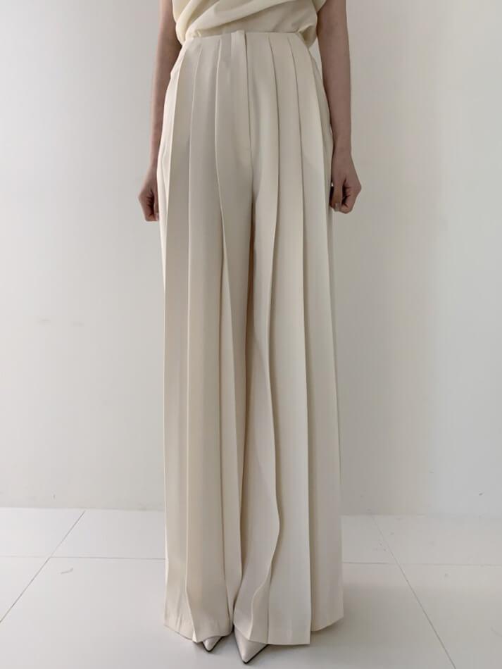 Pleated High Waist Wide Leg Pants - AnotherChill