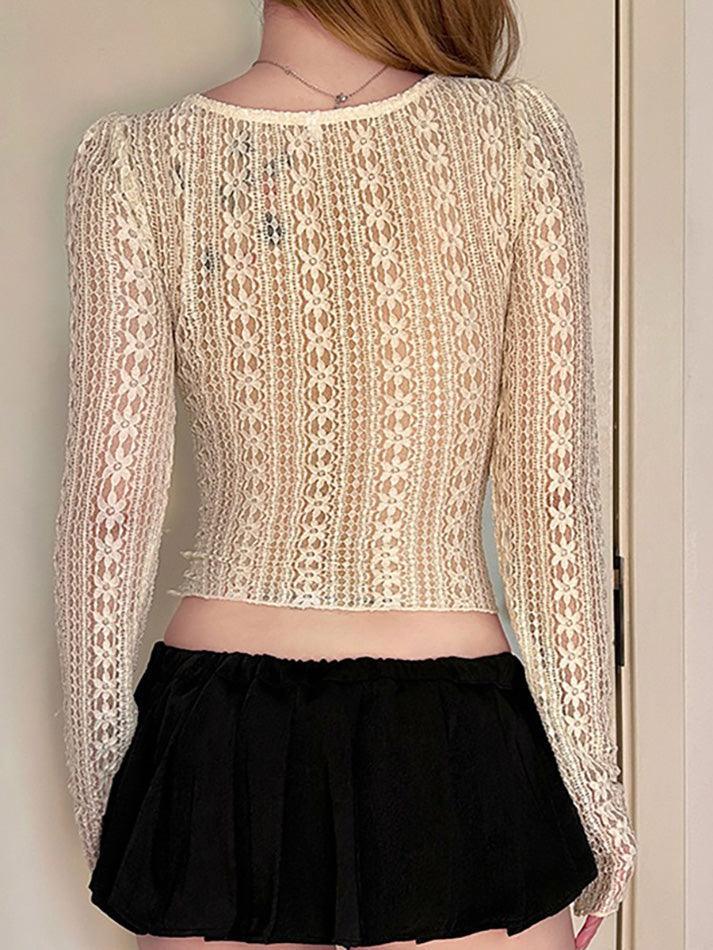 Lace Bow Long Sleeve Tee