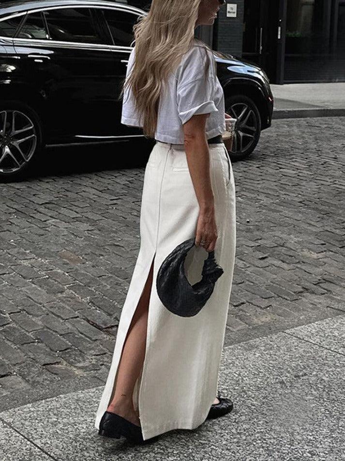 Parisian Slit Maxi Skirt - AnotherChill