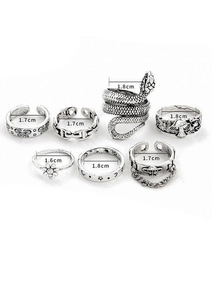 7pcs Engraved Ring Set - AnotherChill