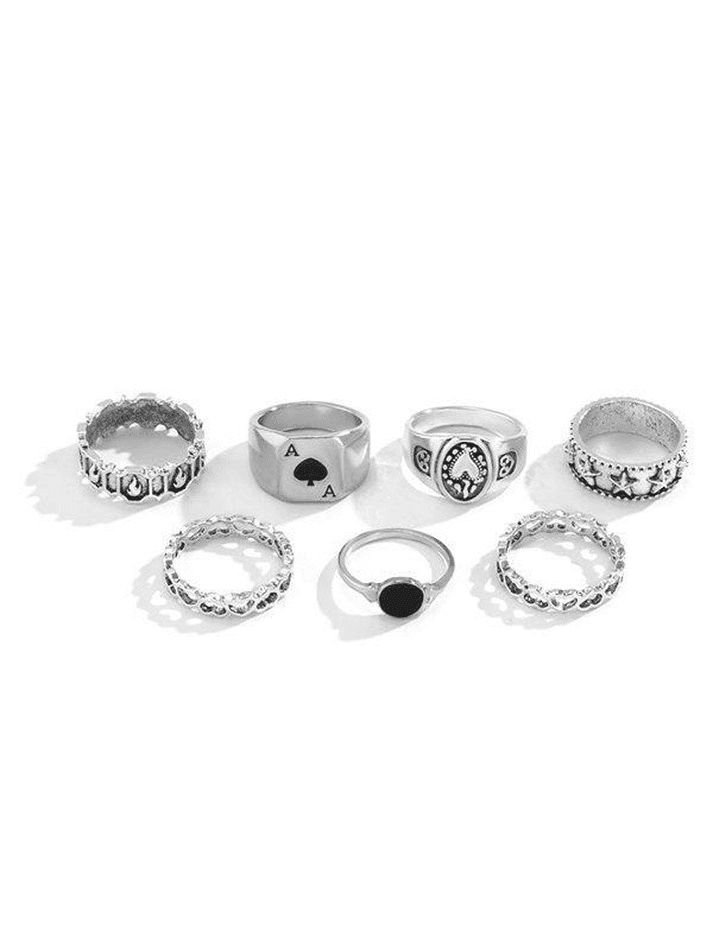 7Pcs Punk Poker Ring - AnotherChill