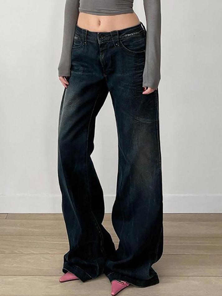 Vintage Basic Low-Rise Loose Jeans