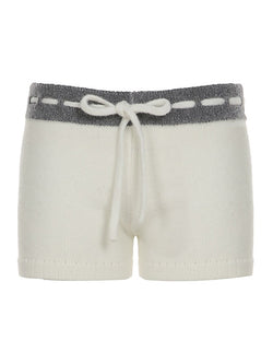 Star Print Contrast Low-Rise Tie Shorts