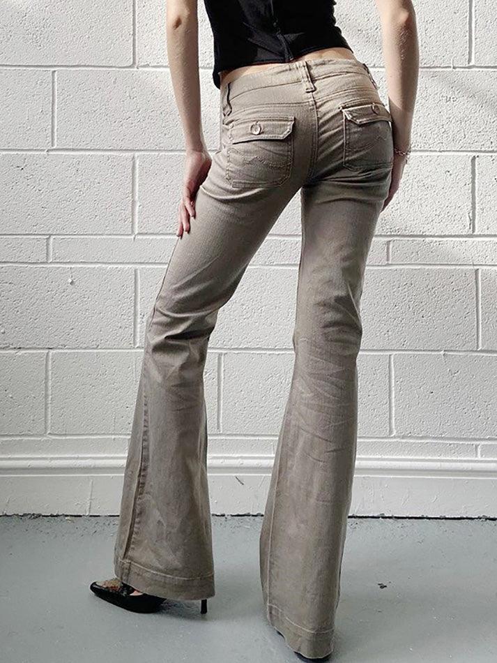 Vintage Pocket Flared Cargo Jeans