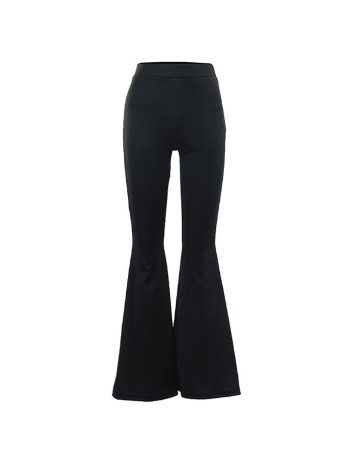 Black Stretch Flare Leg Pants - AnotherChill