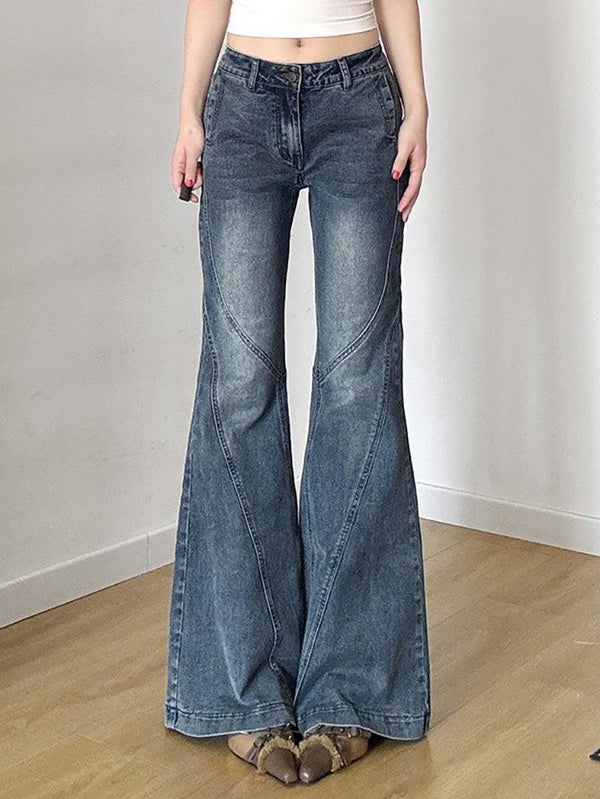 Vintage Gradient Low Rise Flared Jeans