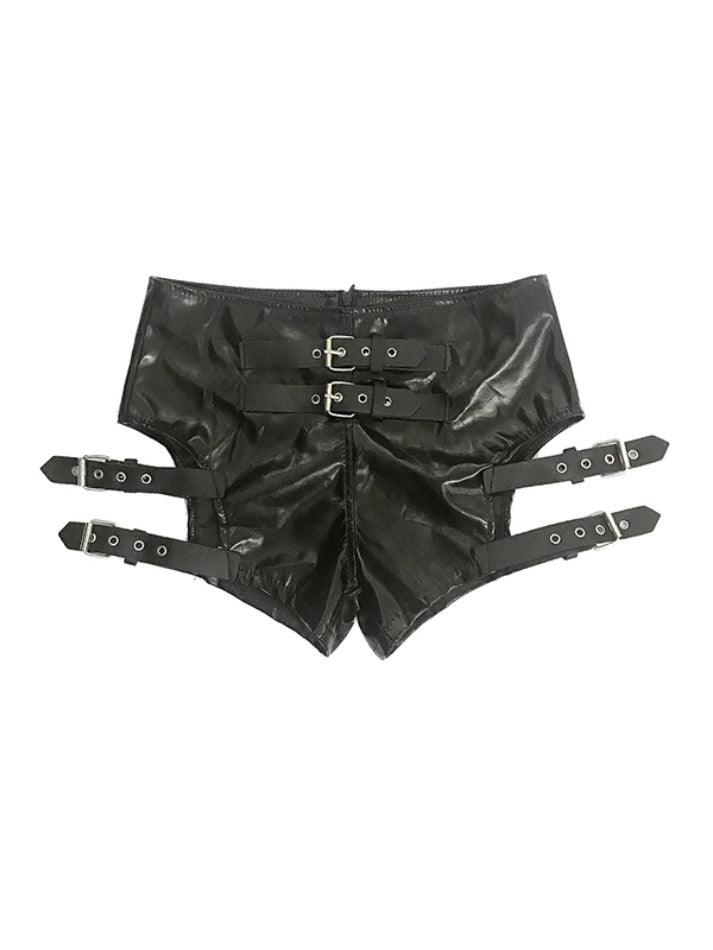 Punk Leather Hollow Shorts - AnotherChill