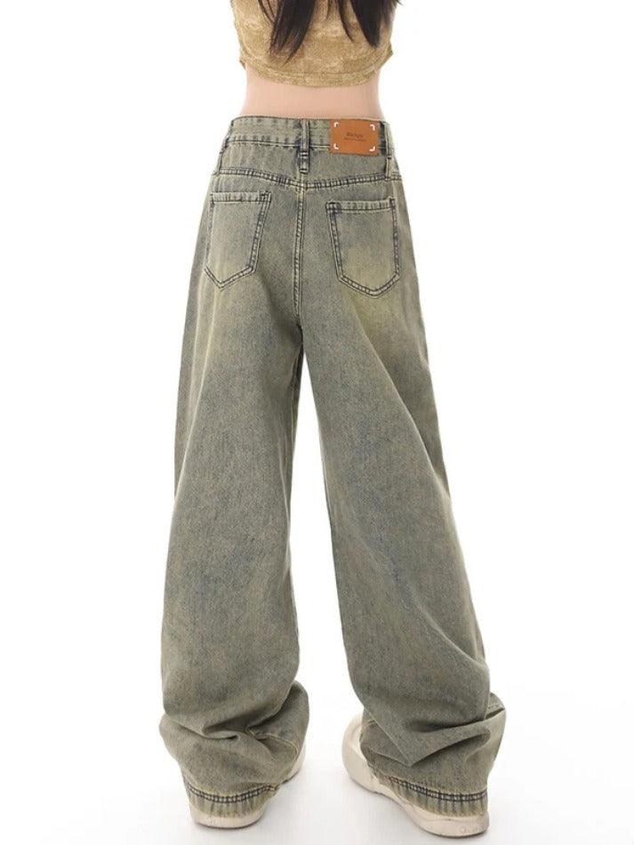 Vintage Distressed Wash Splice Boyfriend Jeans - AnotherChill