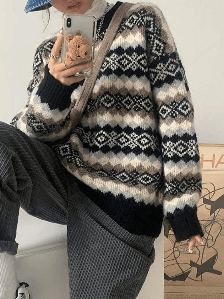 Christmas Jacquard Knit Sweater - AnotherChill