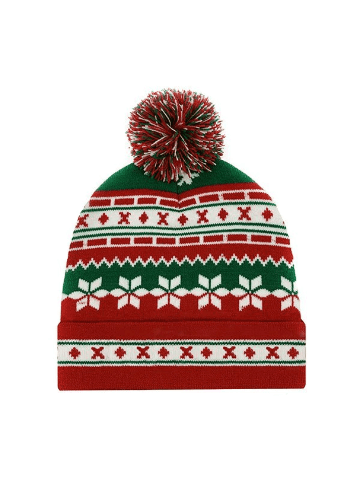 Christmas Jacquard Pompom Knitted Beanie Hat - AnotherChill