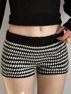 Contrast Striped Low-Rise Knit Shorts - AnotherChill