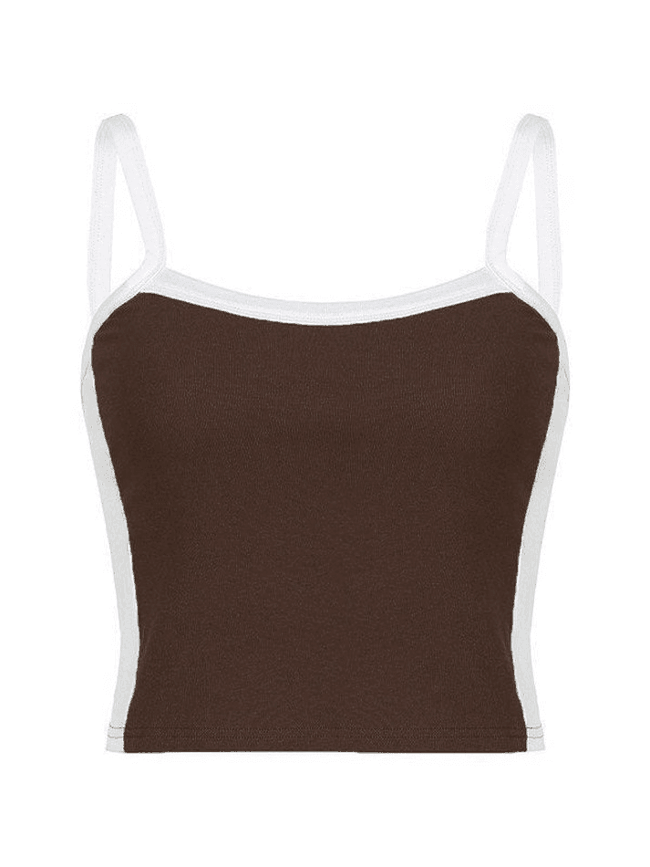 Contrast Trim Vintage Crop Cami Top - AnotherChill