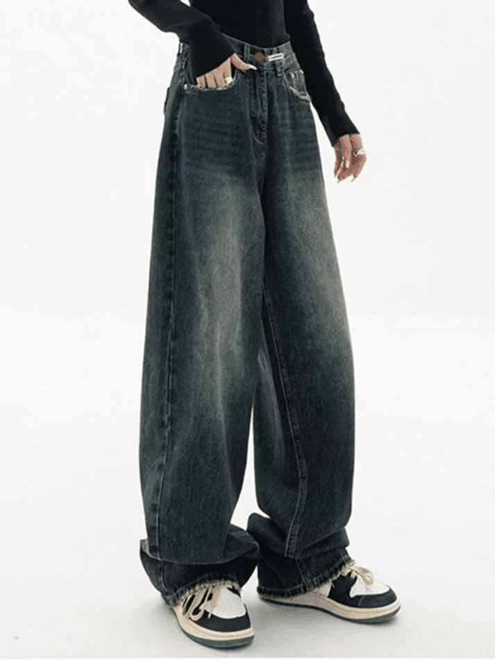 Dark Wash Vintage Baggy Boyfriend Jeans - AnotherChill