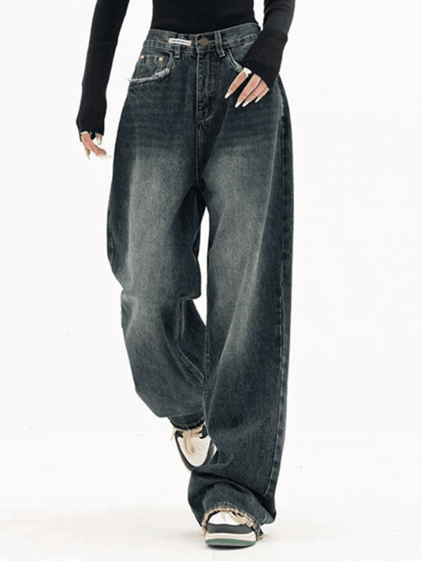 Dark Wash Vintage Baggy Boyfriend Jeans - AnotherChill