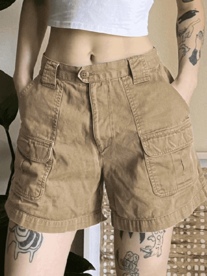 Denim Straight Leg Cargo Shorts - AnotherChill