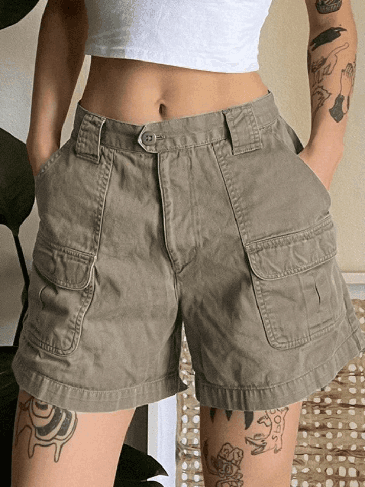 Denim Straight Leg Cargo Shorts - AnotherChill