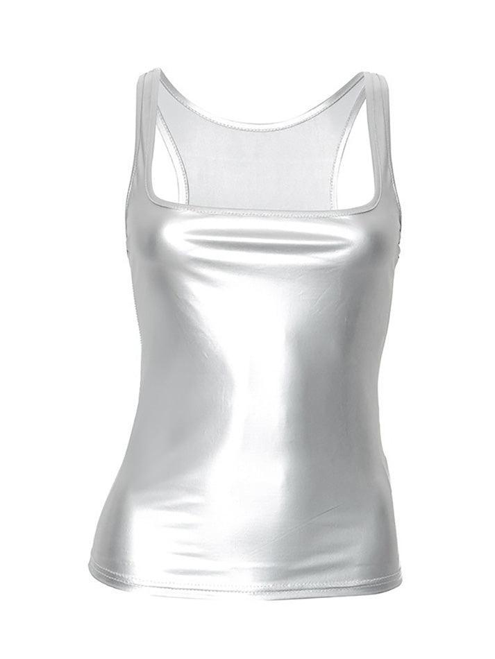 Plain Square Neck Casual Tank Top