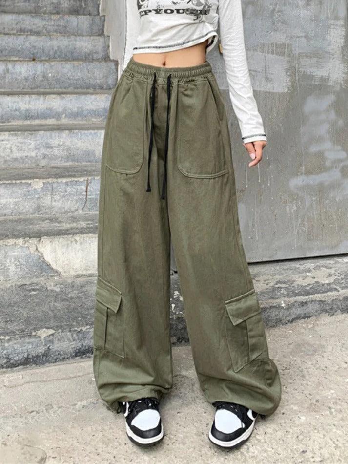 Drawstring Street Baggy Cargo Pants - AnotherChill