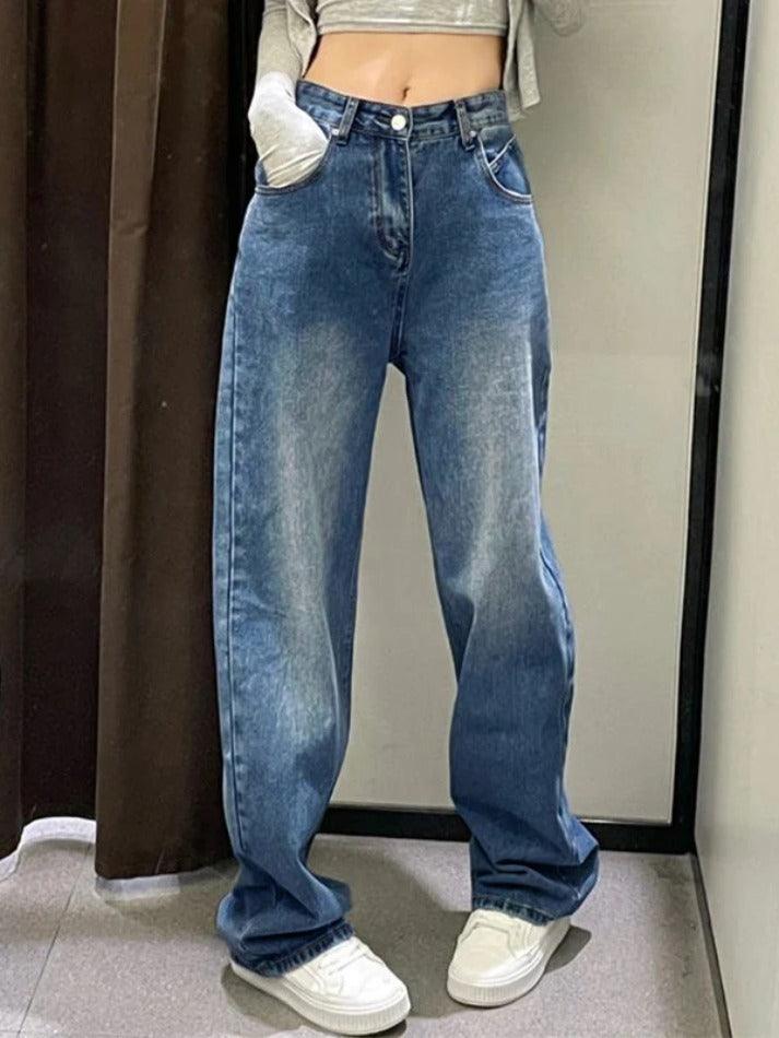 Washed High Waist Boyfriend Jeans - AnotherChill