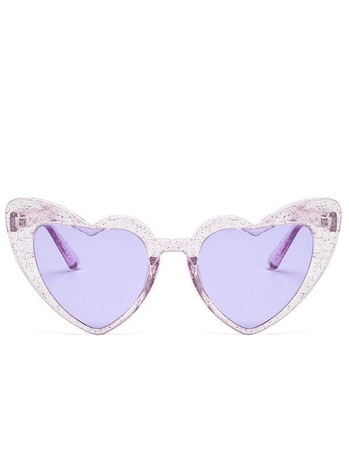 Glitter Heart Pattern Sunglasses - AnotherChill