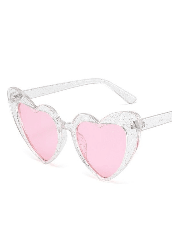 Glitter Heart Pattern Sunglasses - AnotherChill