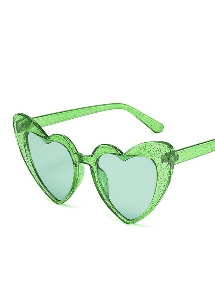 Glitter Heart Pattern Sunglasses - AnotherChill