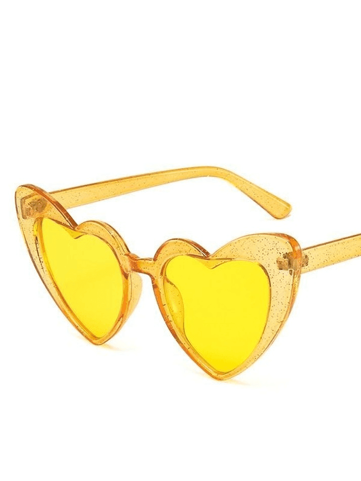 Glitter Heart Pattern Sunglasses - AnotherChill