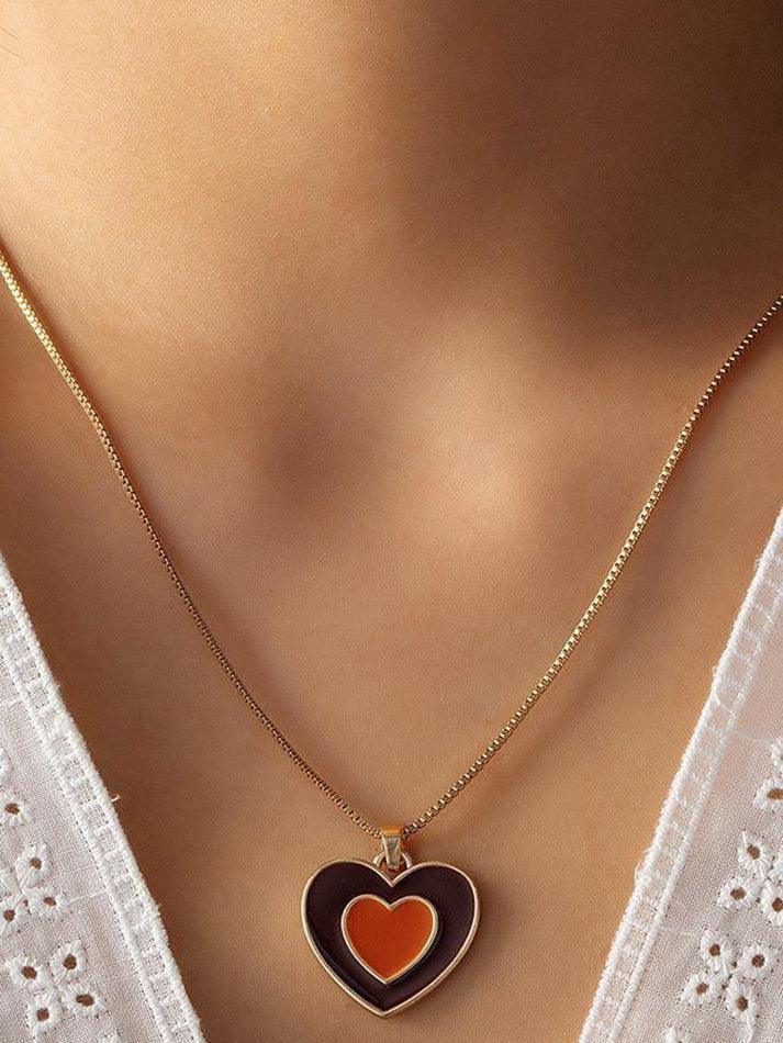 Gradient Heart-shaped Pendant Necklace - AnotherChill