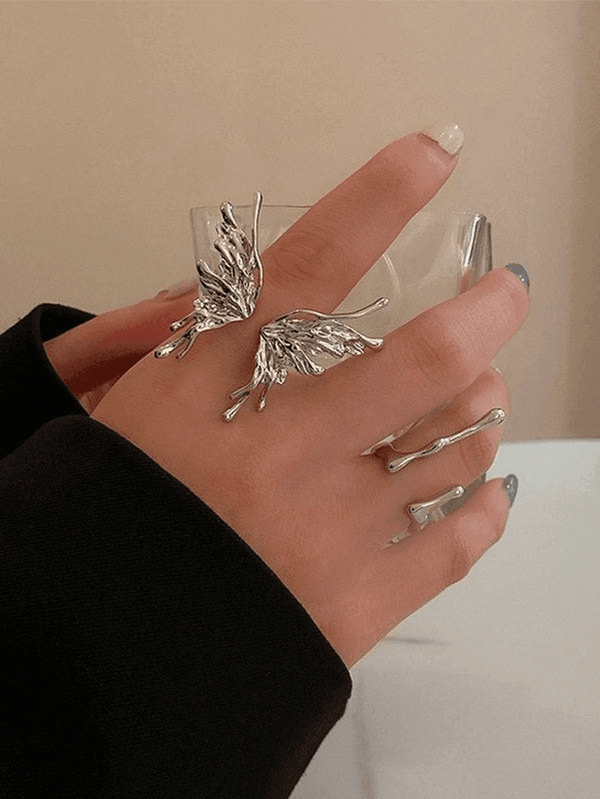 Grunge Butterfly Cuff Ring - AnotherChill