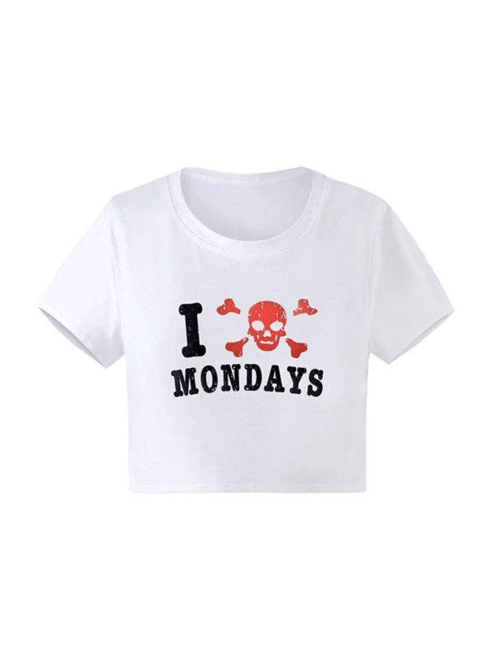 Hate Monday Printed Crop Top - AnotherChill