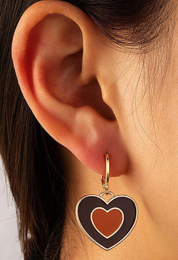 Heart-shaped Pendant Earrings - AnotherChill