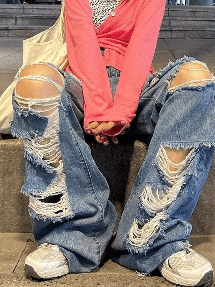 High Waist Super Ripped Jeans - AnotherChill