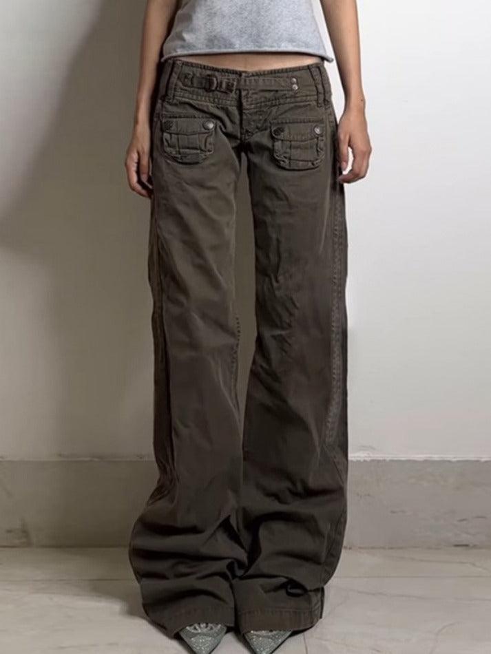 Hot Girl Pleated Design Cargo Jeans - AnotherChill