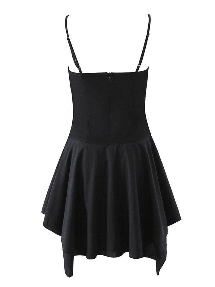 Irregular Eye Hook Slip Mini Dress - AnotherChill