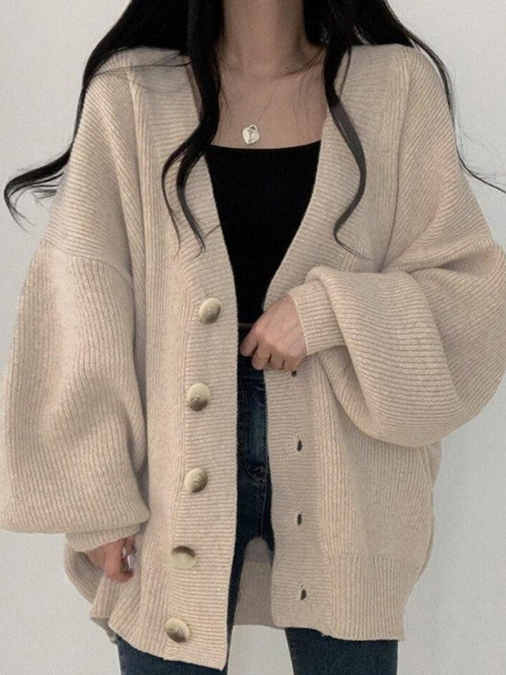 Knitted Button Down Long Cardigan - AnotherChill