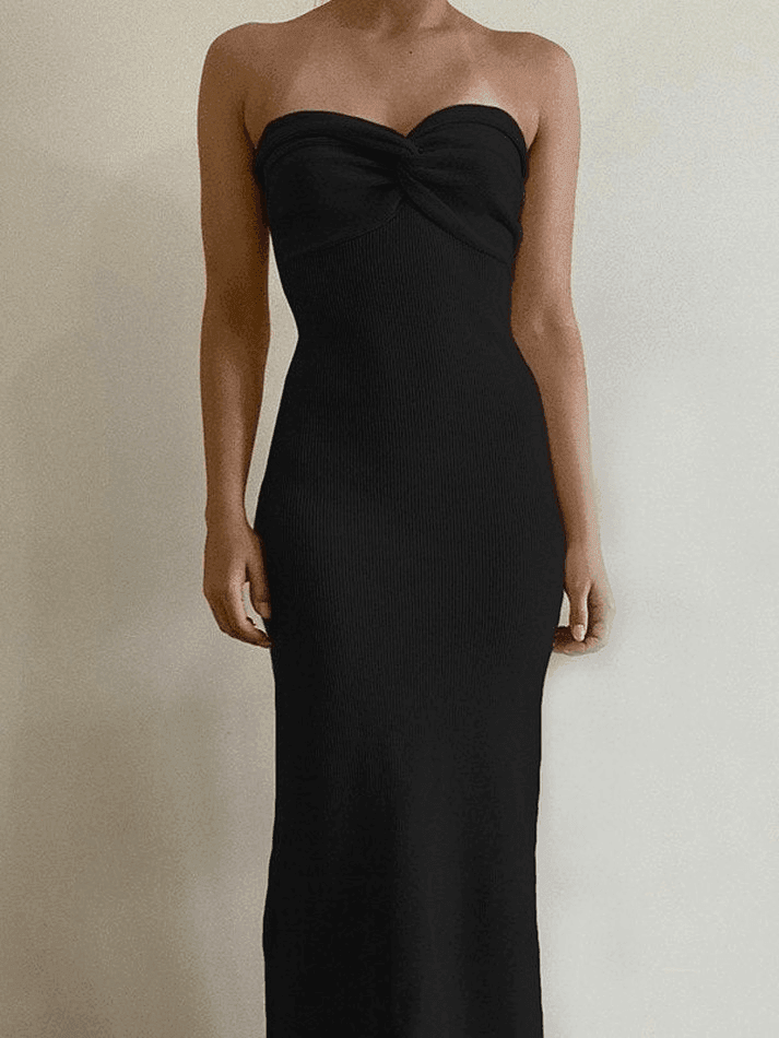 Knitted Twist Strapless Maxi Dress - AnotherChill