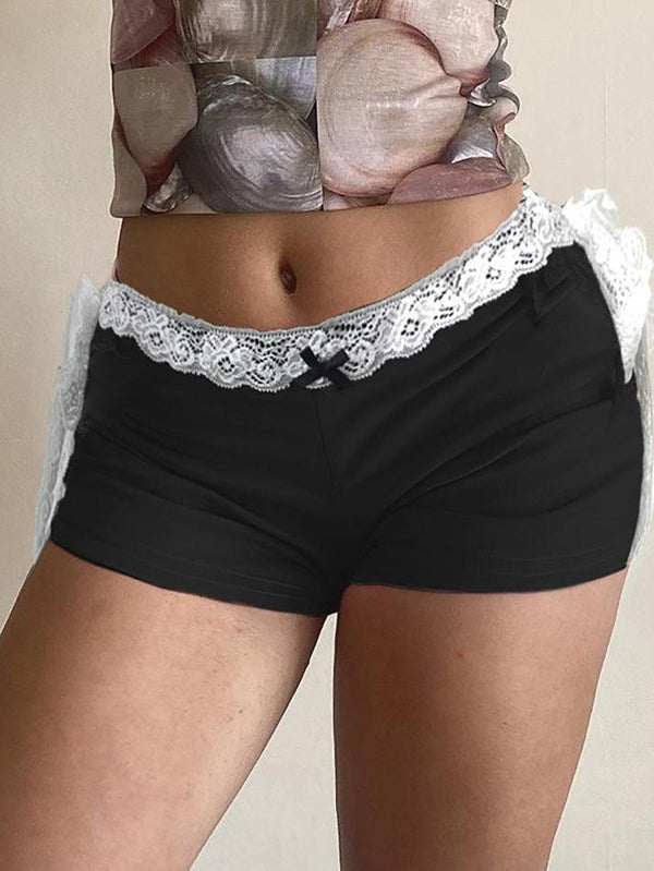 Lace Tie Bow Low-Rise Shorts - AnotherChill