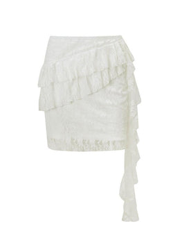 Lace Trim Mesh Mini Skirt - AnotherChill