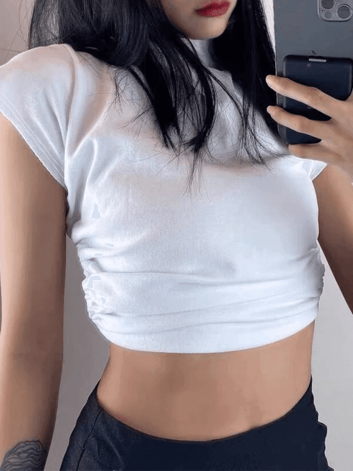 Lace Up Short Sleeve Backless Top - AnotherChill