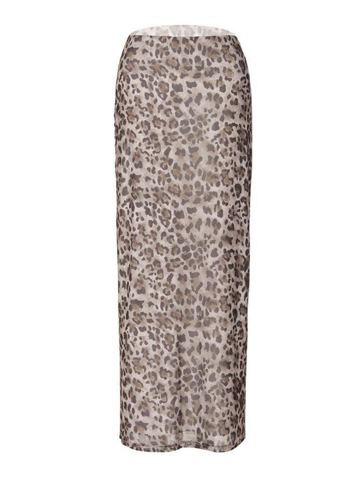 Leopard Printed High Waist Half Body Skirt - AnotherChill