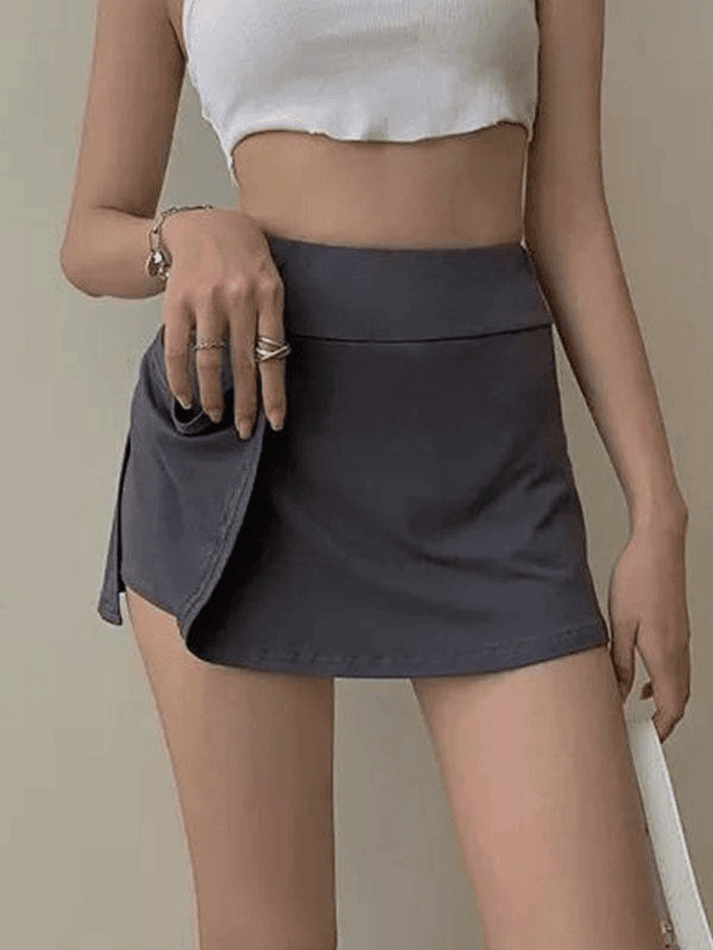 Lined Split Tennis Mini Skirt AnotherChill